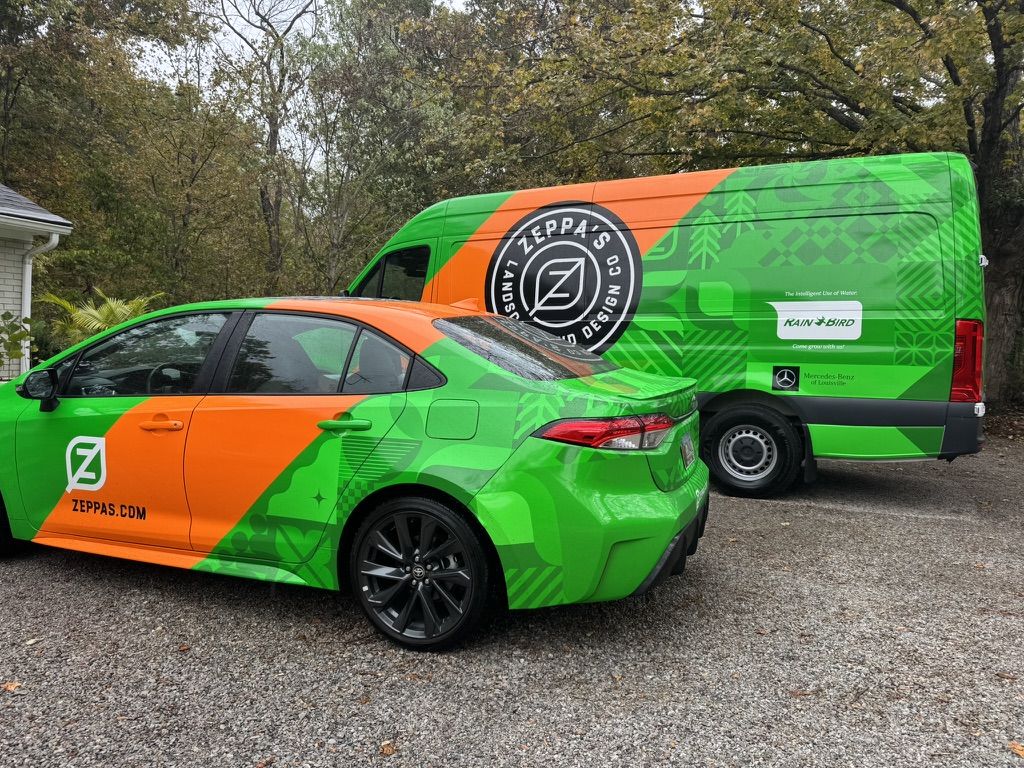Zeppa's fully wrapped, branded fleet van and car with the new logo