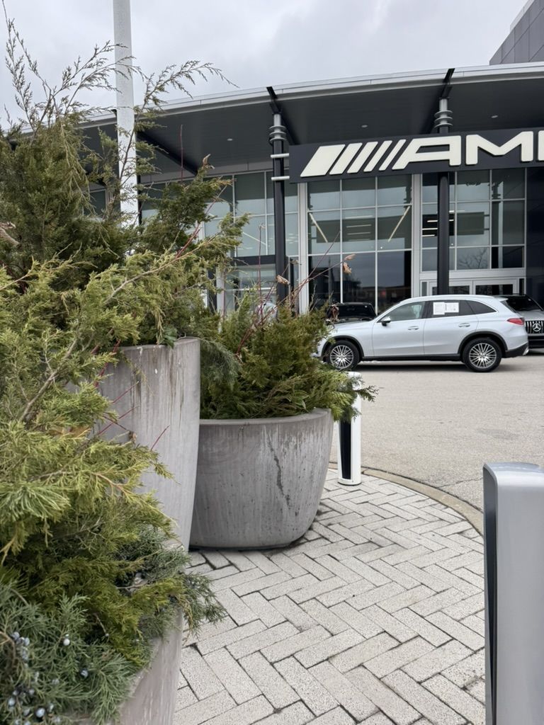 Seasonal planters at the Mercedes-Benz of Louisville entrance